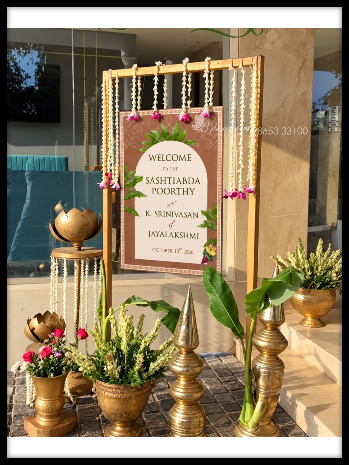 Framed welcome board composition at Kuudam AC Hall Coimbatore
